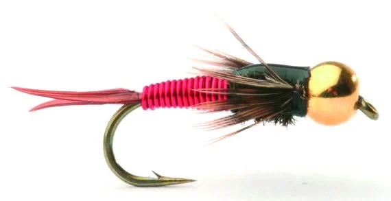Premium Copper John Red Nymfe Beadhead