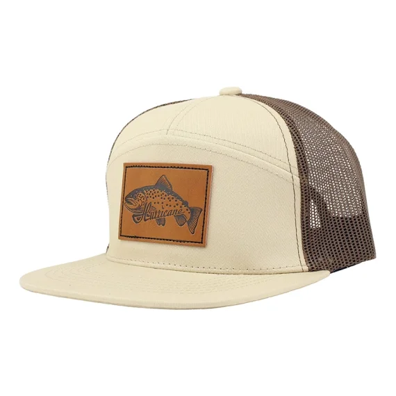Hurricane Leather Patch Trout 7-panel Trucker Hat Sista chansen