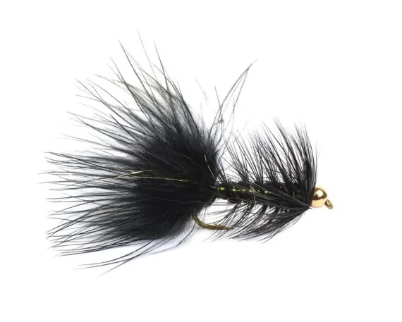 I lager Wolly Bugger Gold Head Svart size 8
