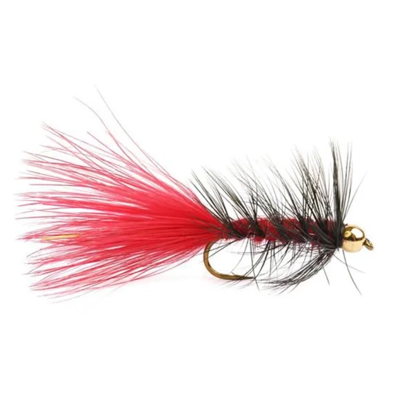 Begränsat antal Wolly Bugger Gold Head Red Black size 8