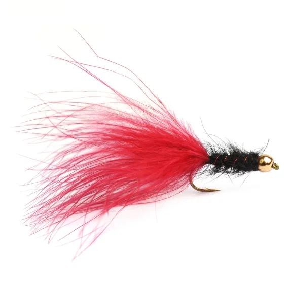 Lågt pris Marabou Streamer Red/Black # 8