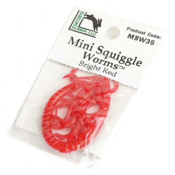 Mini Squiggle Worms #35 Bright Red I lager