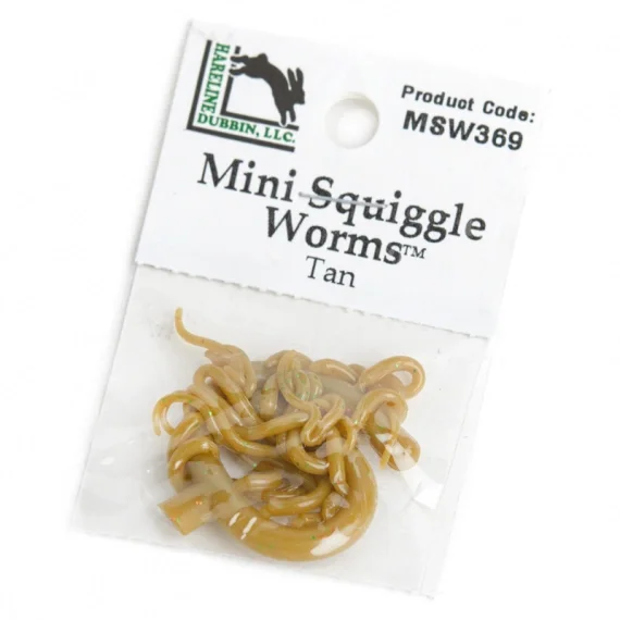 Mini Squiggle Worms #369 Tan Lågt pris