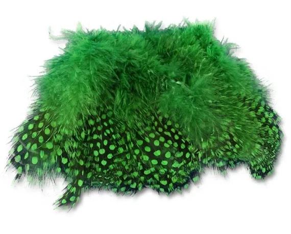 Billig Strung Guinea Feathers Green Highlander # 184