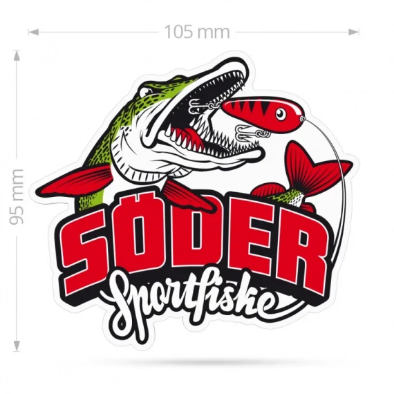 1-pack (10x9cm) Klistermärke Söder Sportfiske Lågt pris