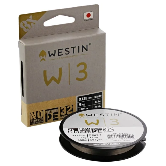 Westin W3 8 Braid 150m/165yds Smokey Grey Lågt pris