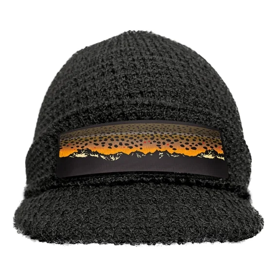 Fri frakt RepYourWater Knit Hat Brimmed, Brown Trout Mountains