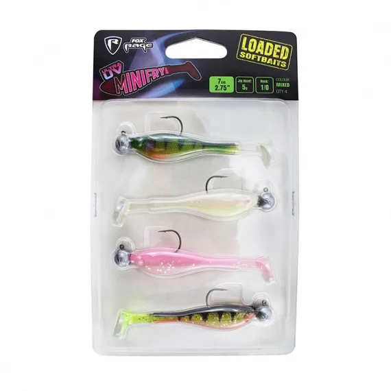 Kampanjpris Fox Rage UV Mini Fry Loaded Mix Pack 7cm 5g 1/0