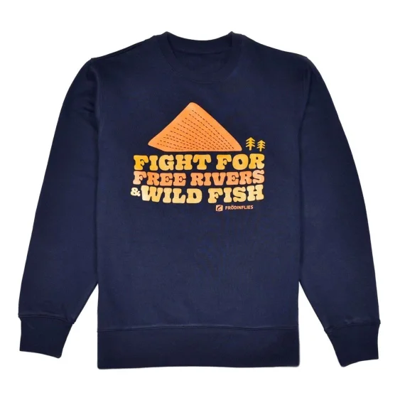 Rabatter Frödin 'Free Rivers & Wild Fish' Sweatshirt - Navyv Blue