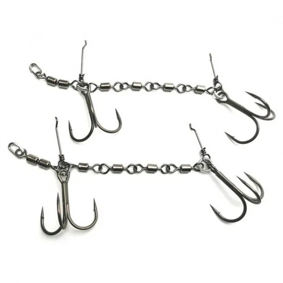 Pikecraft 4 Swivel Stinger Rig 18-25cm (2-pack) - BKK 2/0 Fri frakt