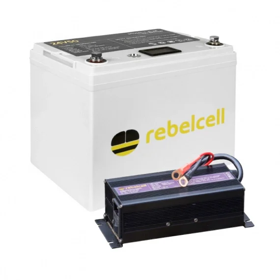 Rebelcell 24V50 Li-ion Med Laddare 29.4V12A Lågt pris