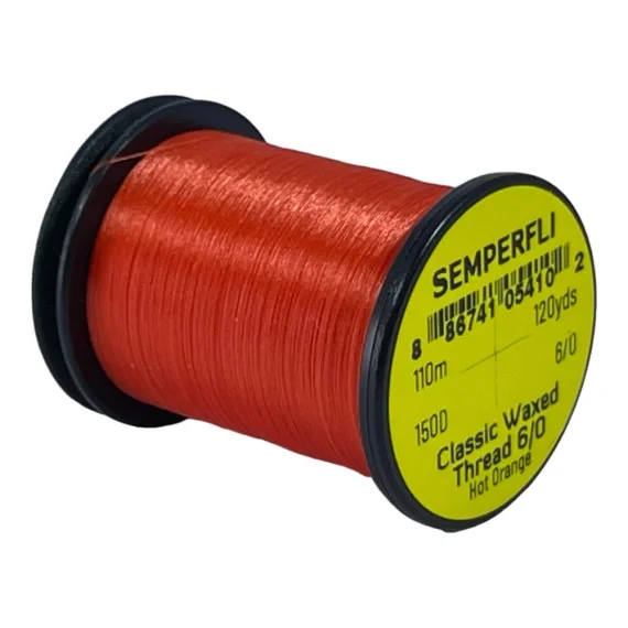 Erbjudandepris Semperfli Classic Waxed Thread 110m 12/0 - Hot Orange
