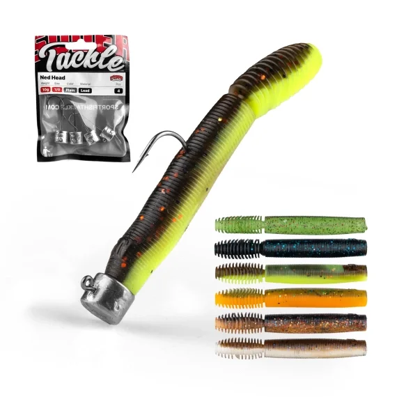 Fri frakt Scout Ned Shaker Head Jigging Set