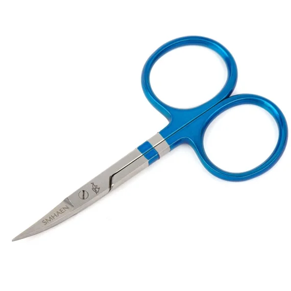 Billigare SMHAEN Scissor Curved 4'' Tungsten Carbide Fine Blade Blue