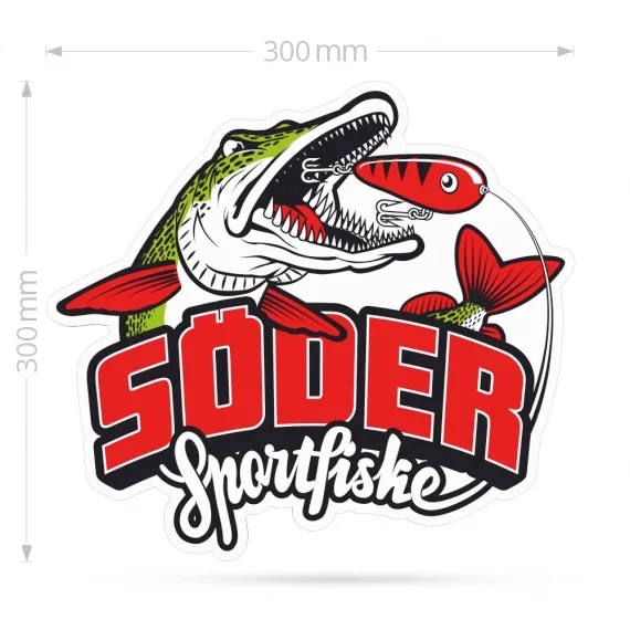Söder Sportfiske båtdekal 30 x 30 cm Billig