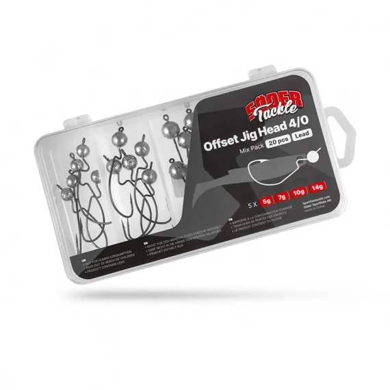 Söder Tackle Offset Jig Head Big Pack (20-pack) - 4/0 (5g, 7g, 10g, 14g) Outlet