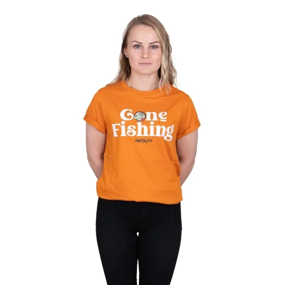 Rabatt SQRTN Gone Fishing T-Shirt Orange Caramel