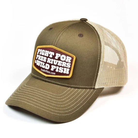 Frödin 'Free Rivers & Wild Fish' Trucker Hat – Brown/Tan Sänkt pris
