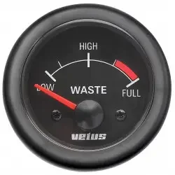 Utförsäljning VETUS spildevandsmåler, sort, 24 Volt, udskæring 52mm