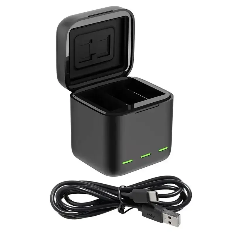 Telesin Batteriladdare med förvaring för batterier + microSD - Trippel Rabatt