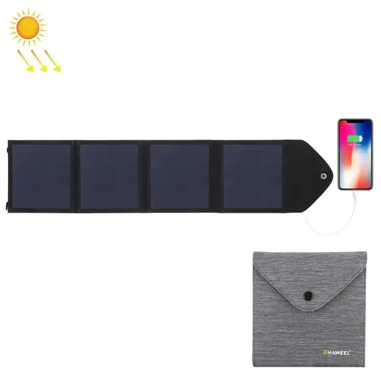 Handla nu HAWEEL 14W Vikbar Solpanel – Effektiv Laddning Utomhus