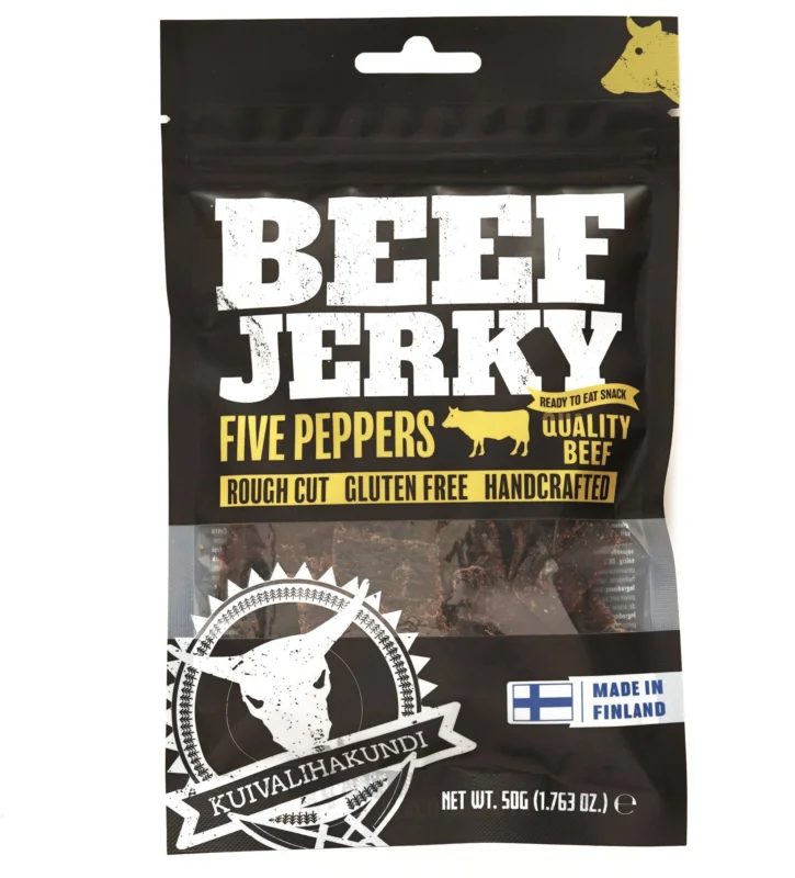 Rabatt Kuivalihakundi Beef Jerky Five Peppers, 50g