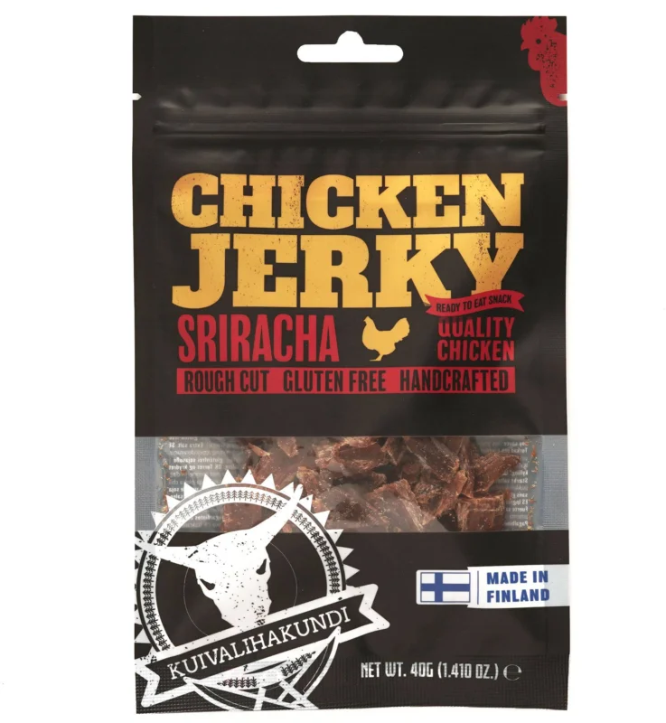 Kuivalihakundi Chicken Jerky Sriracha, 40g Snabb frakt