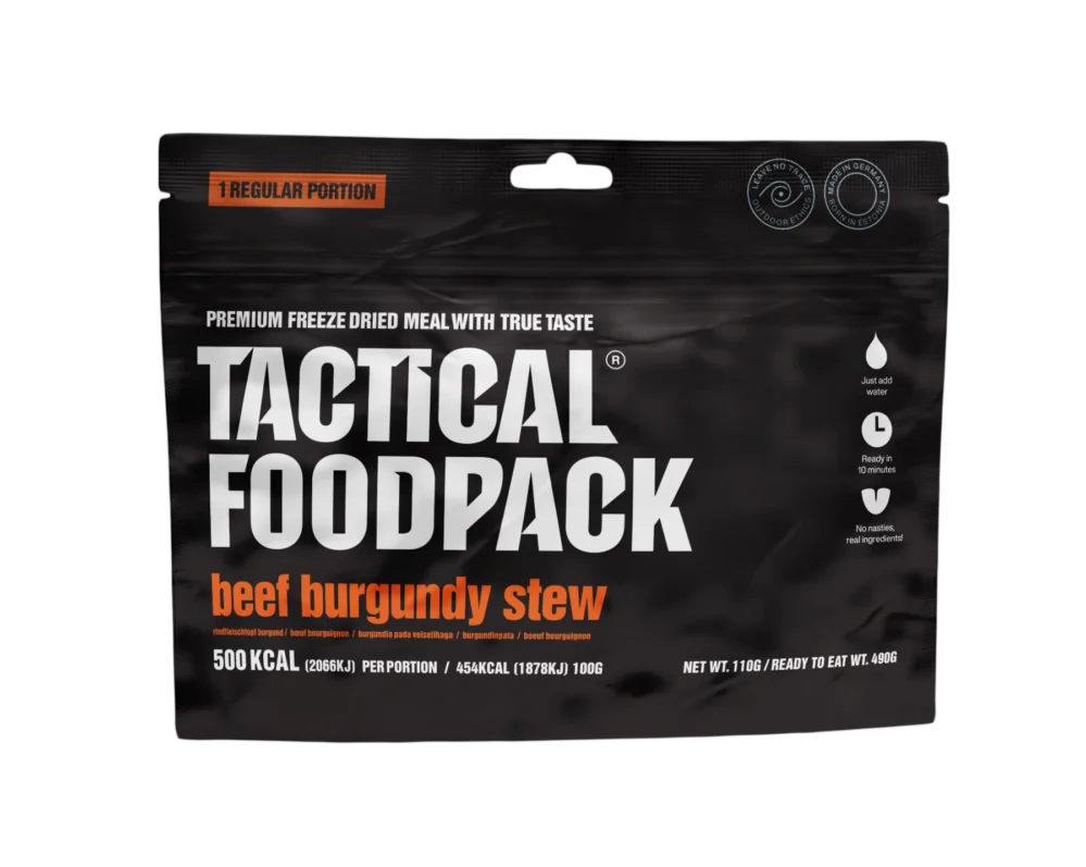 Säker betalning Tactical Foodpack Beef Burgundy Stew 110g