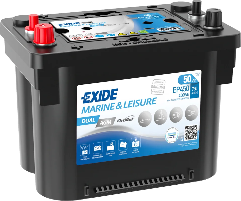 Premium BATTERI EXIDE AGM MARINE DUAL 50Ah