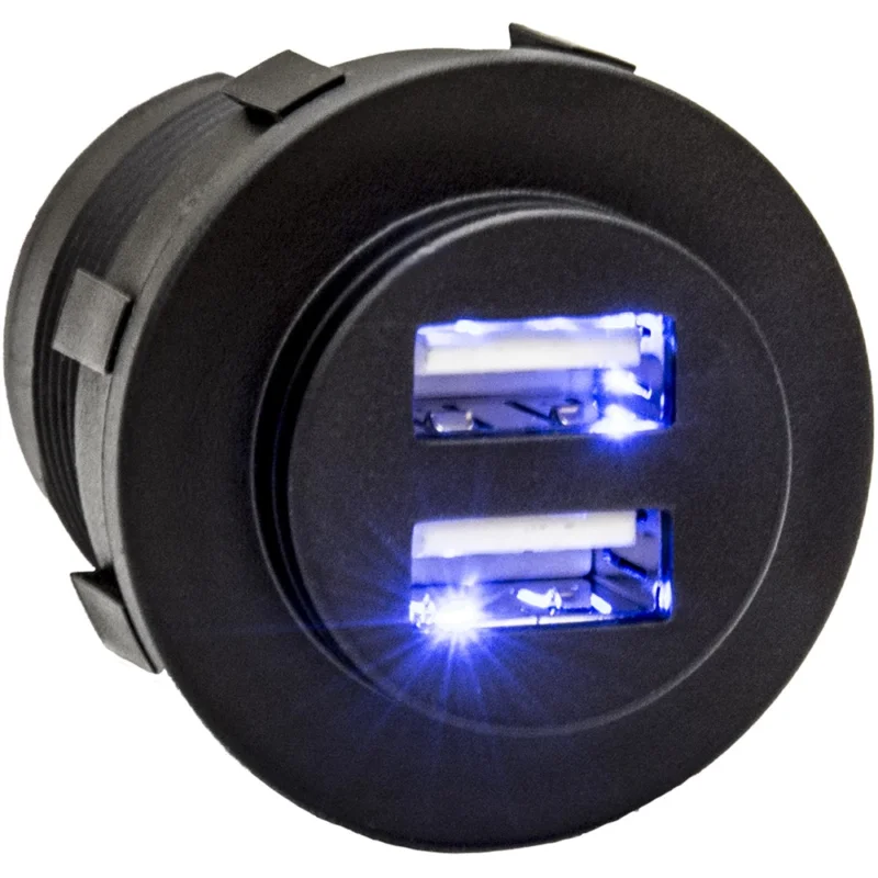 Begränsat antal DUBBELT USB-UTTAG SVART MAX 5 A