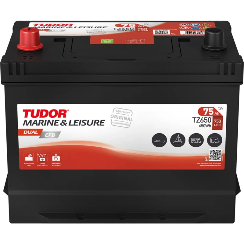TUDOR BATTERIEFB 75AH/650WH DUAL Populärt val