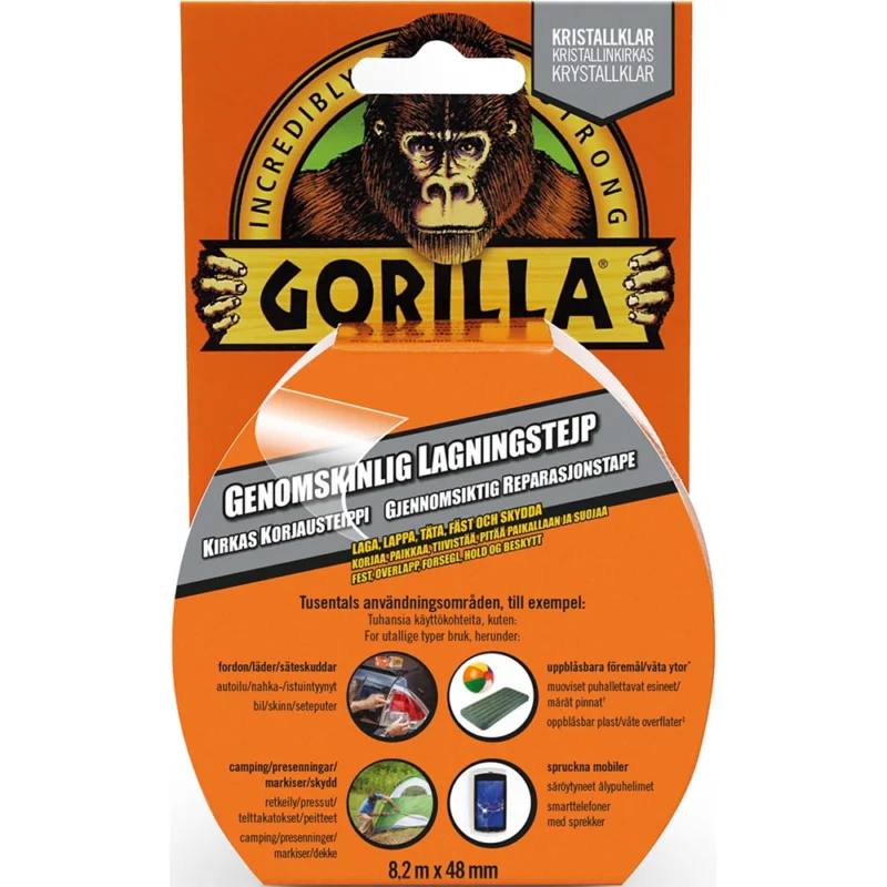 Populärt val GORILLA TEJP 8.2X48MM TRANSPATENT