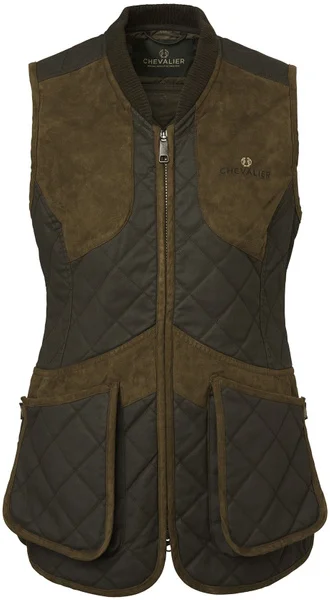 Reapris Vintage Shooting Vest Women Leather Brown