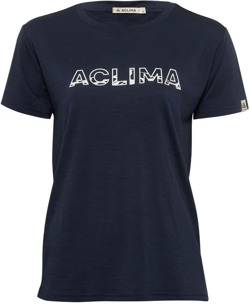 Aclima W's LightWool Tee Logo Navy Blazer Köp nu