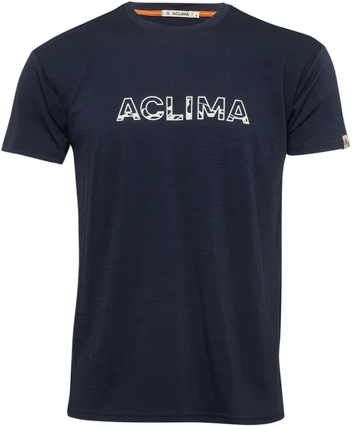 Kampanj Aclima M's LightWool Tee Logo Navy Blazer