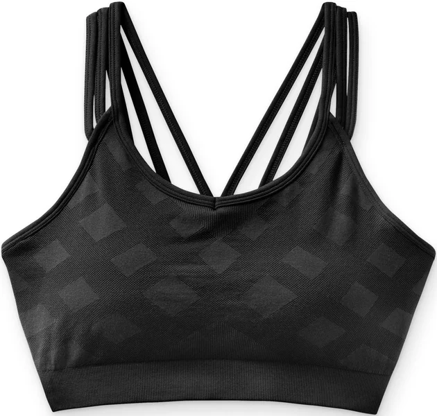 W's Seamless Strappy Bra Black Rabatter