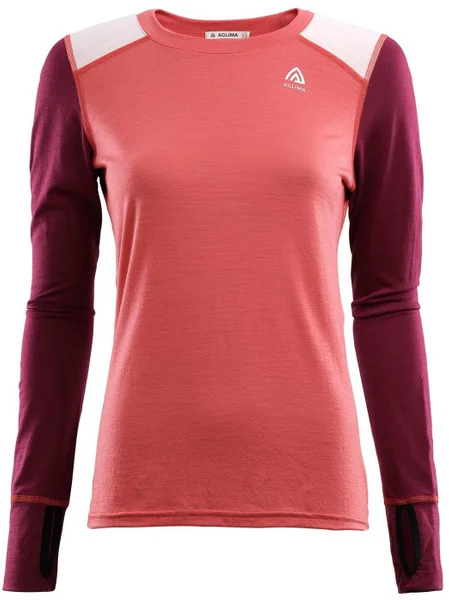 Aclima W's Lightwool Reinforced Crewneck Baked Apple/Zinfandel/Nature Lågt pris