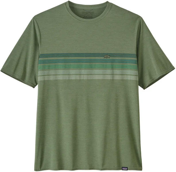 I lager M's Cap Cool Daily Graphic Shirt Line Logo Ridge Stripe Sedge Green X-Dye
