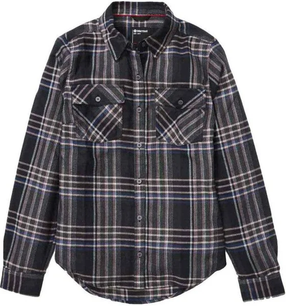 W's Bridget Midweight Flannel LS Black Snabb frakt