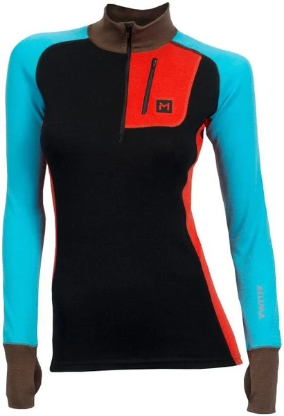Nedsatt pris Aclima W's Lars Monsen Anárjohka Polo Jet Black/Poinciana/River Blue/Dark Earth