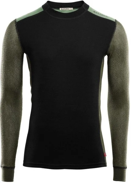 Aclima M's WoolNet Hybrid Crewneck Jet Black/Olive Night/Dill Populärt val