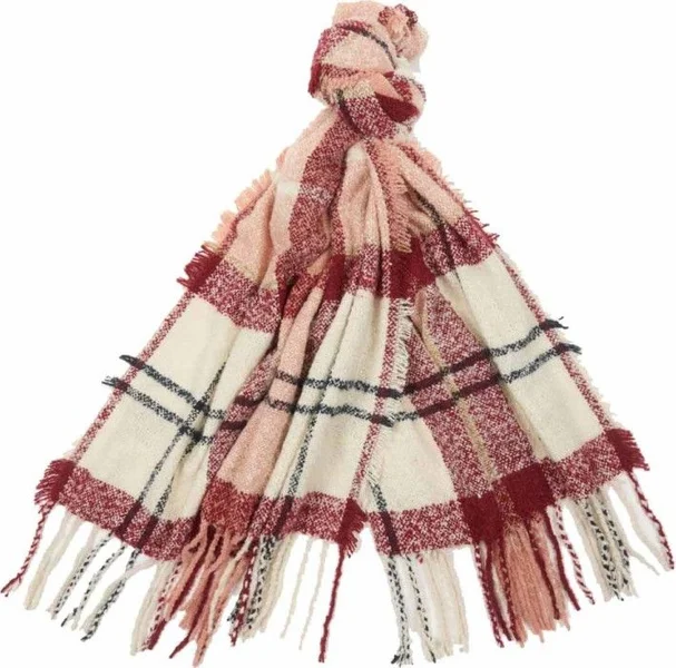 Erbjudande W's Tartan Boucle Scarf Pink/Hessian