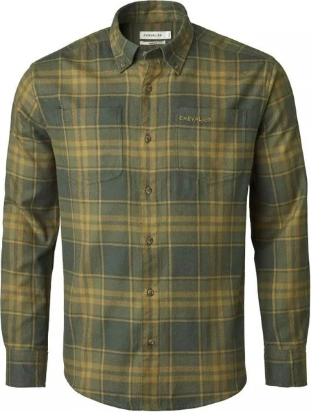Snabb frakt Ash Flannel Shirt Men Dark Green Checked
