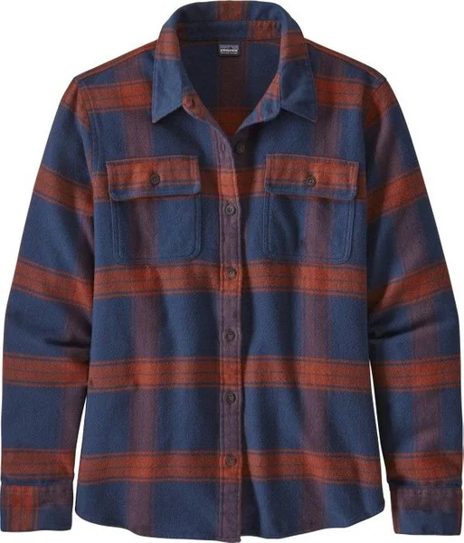 W's L/S Fjord Flannel Shirt Burlwood New Navy Nyhet