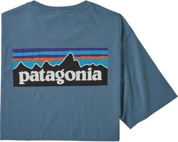 M's P-6 Logo Organic T-Shirt Pigeon Blue Extra rabatt