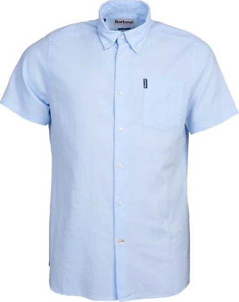 Erbjudande M's Oxford 9 Short Sleeved Shirt Tailored Fit Sky Blue