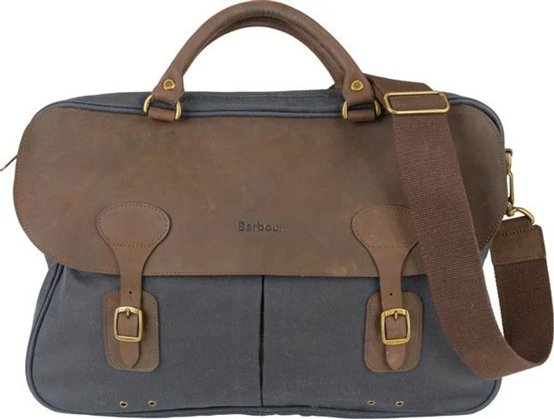 Populär Wax Leather Briefcase Navy
