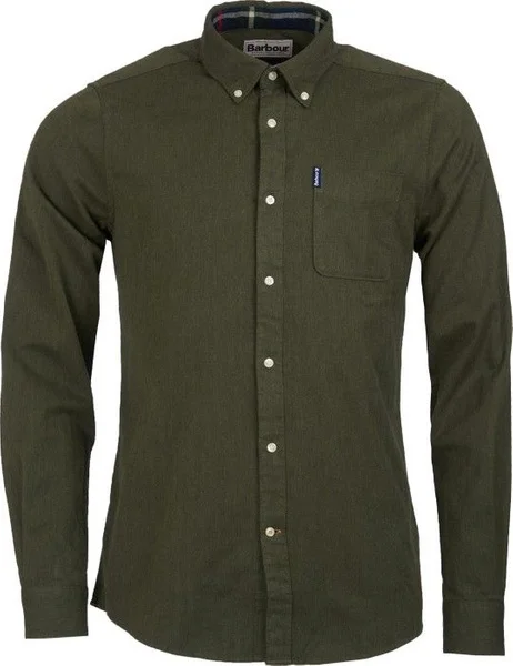 M's Don Herringbone 1 Tailored Shirt Forest Trygg betalning