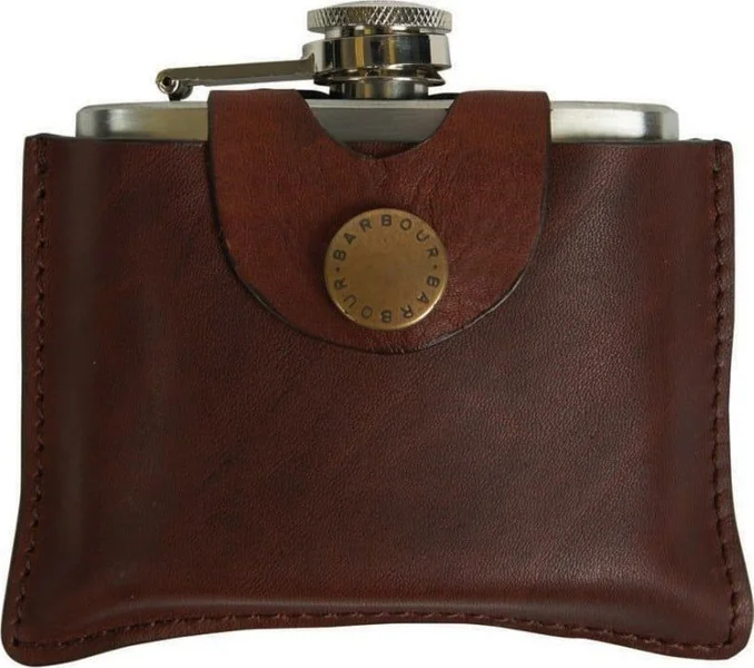 4oz Hinged Hipflask Brown Rabatt