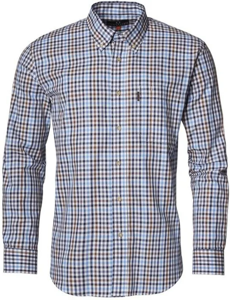 Riley Cotton Twill Shirt BD Men LS Check Premium
